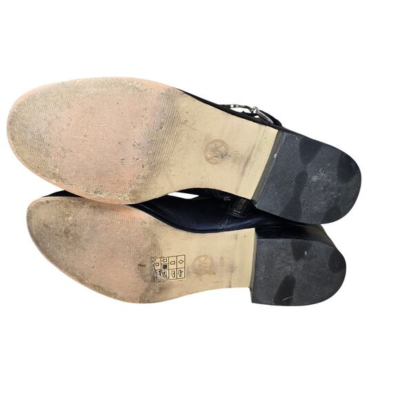 Michael Kors Womens Stockard Two Toned Riding Boots Leather Black Luggage Sz 8.5 - Picture 8 of 8